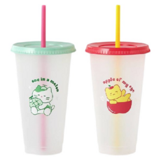 Butter Shop Butter Shop Sweet Sweet Buttergun 可重複使用玻璃杯 700 ml x 2 種套裝, 700ml, 1組, 奶貓