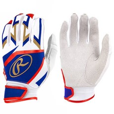 RAWLINGS Millenia 山羊皮打擊手套 雙手組 EBG22S01, 白色 + 藍色, 1套