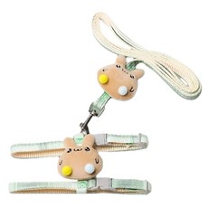 寵物 Bodybo 角色散步用胸背帶組, 綠色