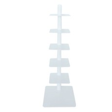 오션웰리빙 회전 철제 스탠드 북선반, 화이트, 5단