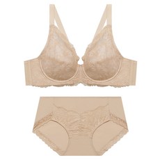 트라이엄프 여성용 레이스 풀컵 브라 팬티 세트