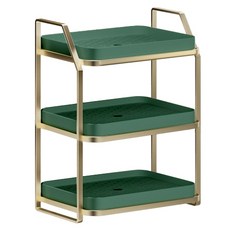 Block Mart 水杯收納架 瀝水盤 桌面, 3層, 綠金色