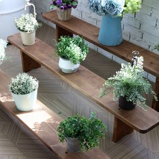 實木松木花盆鞋架多用途置物架 60 x 25 cm, 單色, 一層