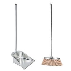 MONACO OLIVE 長柄不鏽鋼掃帚 + 畚箕組, 銀色, 1套