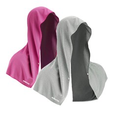 MONSTER 涼感連帽毛巾 2入組 60 x 29 cm, 灰色 + 紅色, 1套