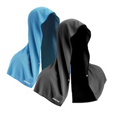 MONSTER 涼感連帽毛巾 2入組 60 x 29 cm, 黑色 + 藍色, 1套