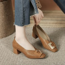 페이퍼먼츠 빅스퀘어 장식 통굽 미들힐 01738