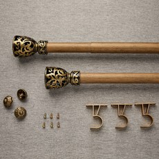 Decoone 葛瑞絲 35mm 窗簾桿 90~270cm, 1個, 金黑色