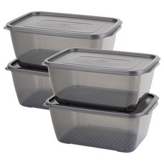 EASY&FREE Black Keep版 冰箱收納盒 3L, 1套, 4個