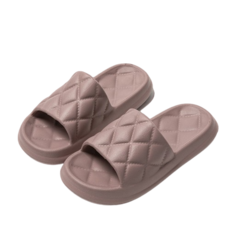 Daysoy 格紋蓬鬆室內拖鞋 浴室拖鞋, 1個, 玫瑰色