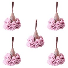 Block Mart 浴室沐浴球 沐浴巾, 粉紅色, 1入, 5個