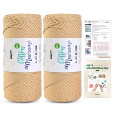 니뜨 뉴 코튼 마크라메 뜨개실 150g 2p + 제니 크로스백 뜨개도안 + 니팅맵 mini 세트, 1개, 04 베이지