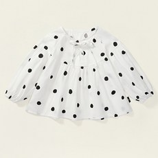 女童款蝴蝶結圓點雪紡衫 CCX11GBL52