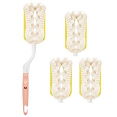 lieto MOTHER'S LOVE 補充型奶瓶刷 + 補充海綿 3入組, 1套, 粉紅色