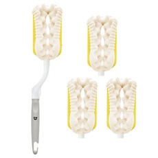 lieto MOTHER'S LOVE 可替換式奶瓶刷 + 補充海綿3入組, 1套, 灰色