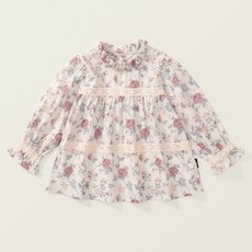 女童款玫瑰蕾絲雪紡衫 CCX11GOP24