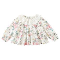 Petit Enfant女童款蝴蝶蕾絲雪紡衫 CCX11GBL47
