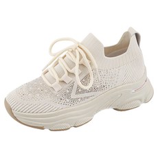 단골언니 여성용 링필드 니트 스판 키높이 가벼운 운동화 5cm