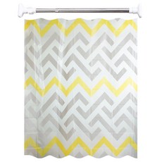 J-Life High Teen 浴室防水PEVA浴簾桿組, 1套, 黃色