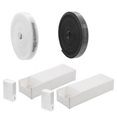 MONACO OLIVE 電線收納袋 20入 + 大型專用收納盒 2入 + 魔鬼氈束帶 2種 套組, 半透明(電線收納袋), 白色(收納盒), 白色, 黑色(魔鬼氈束帶), 1套