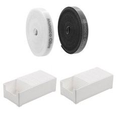 MONACO OLIVE 線材收納袋 10入 + 專用收納盒 中型 2入 + 魔鬼氈束帶 2種組合, 半透明(線材收納袋), 白色(收納盒), 白色, 黑色(魔鬼氈束帶), 1套