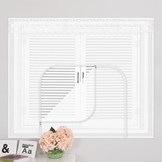 dashop 魔鬼氈黏貼型窗戶用拉鍊式蚊帳, 白色