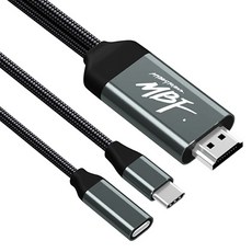 MYBESTFRIEND Type-C轉HDMI鏡像輸出 PD高速充電線 100W MBF-PDCH02, 1個, 混合色, 2m