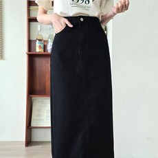 Planday 短版/中長版 棉質後開衩H字版型後鬆緊帶長裙