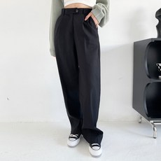 플랜데이 여성용 원핀턱 캐주얼 y2k 롱 와이드 슬랙스