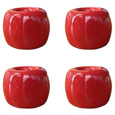 블럭마트 욕실 세라믹 칫솔꽂이, 레드, 4개