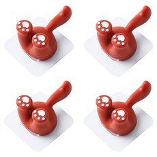 Block Mart 浴室用品 動物造型 牙刷架, 4個, 紅色松鼠