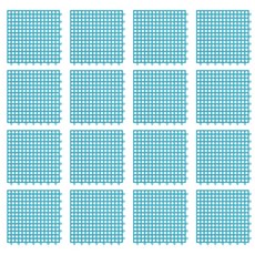 Block Mart 浴室排水墊 拼圖地墊 16p, 藍色, 1個