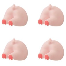 Block Mart 浴室用品 動物造型 牙刷架, 4個, 粉色豬