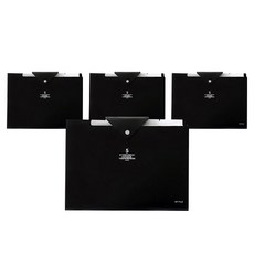 알로데 심플 도큐먼트 파일 보관 케이스, TYPE 01 블랙, 4개