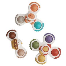 Joy Kids旋轉吸附旋轉木馬手搖鈴太空 3件組 浴玩玩具, 混色