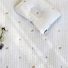 유아용 애쉬앤 자수 일체형 원형 낮잠 패드, 여우