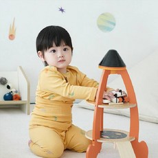 Bamboo Bebe 童款宇宙森林護肚竹棉羅紋針織長袖居家套裝