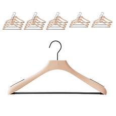 HANSSEM Boutique 櫸木原木高級防滑衣架, 24個, 原木色