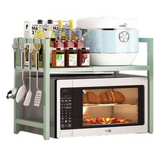 Block Mart 折疊式廚房微波爐架 2層, 綠色