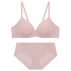 트라이엄프 일체형 통기성 노와이어 브라 팬티 세트