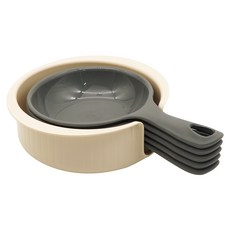 SAENGHWALEN 橢圓形把手小盤 5入+收納盤 M組, 把手小盤 5入+收納盤, 灰色, 1組