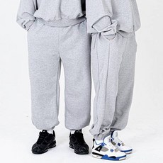 오에타 무지 더플 프리미엄 코튼 와이드 오버핏 조깅 팬츠