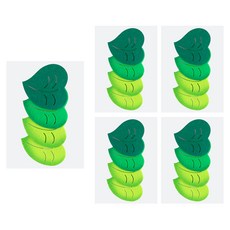 유니아트 펠트 하트나뭇잎 신형 투톤 4종 세트 비접착식, 혼합색상, 5세트