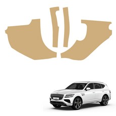 MAYTON 車用 改裝 皮革 原廠色 SC 引擎蓋側飾板, 馬鞍棕色, Genesis GV80