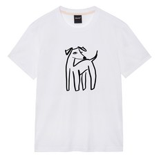 옥스타 드로잉 강아지 통기성 반팔 티셔츠 4TS001