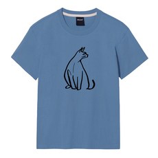 옥스타 드로잉 고양이 통기성 반팔 티셔츠 4TS002