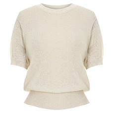 페이지플린 여성용 부클 퍼프 라운드 니트 F2BKN026A