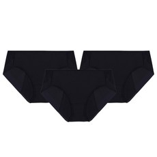 MULANG RUSE 女性用無痕衛生內褲 3件組, 黑色