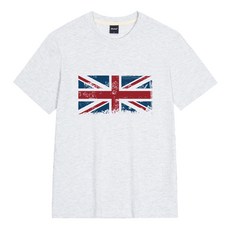 okstar 英國國旗透氣短袖T恤, 淺灰色