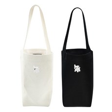 okstar 男女通用隨行杯迷你包 馬爾濟斯基本款棉質環保袋 2件組